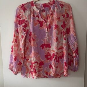 Lilly Pulitzer Pink and Purple Floral Elsa Top